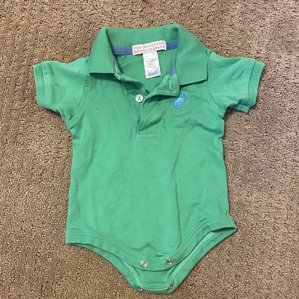 Ralph Lauren Green Baby Polo Onesie